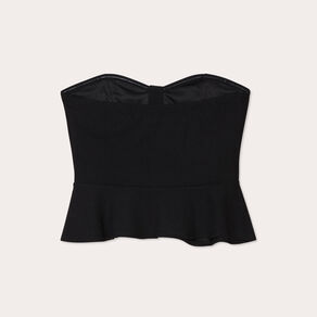 Bustier cropped avec boutons noir femme