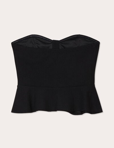 Bustier cropped avec boutons noir femme