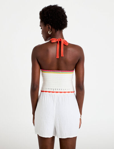 D&eacute;bardeur dos nu crochet rouge femme