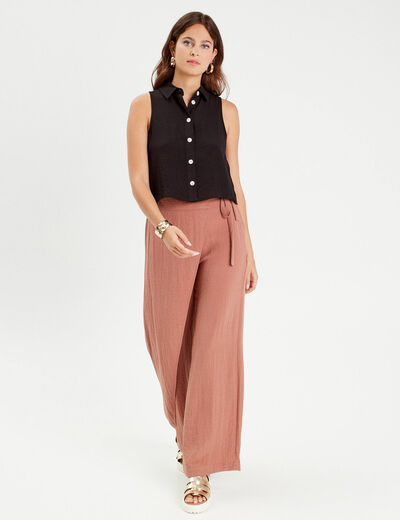 Chemise sans manches noir femme