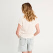 T-shirt ajouré détails cordons ecru femme
