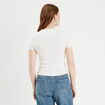 T-shirt manches courtes col polo blanc femme