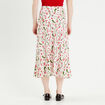 Jupe midi évasée fluide blanc femme
