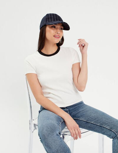 T-shirt manches courtes ecru femme