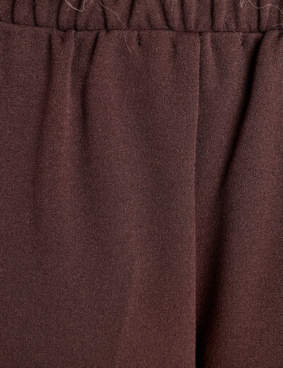 Pantalon large style jogging marron foncé femme
