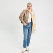 Veste ajustée simili cuir sable femme