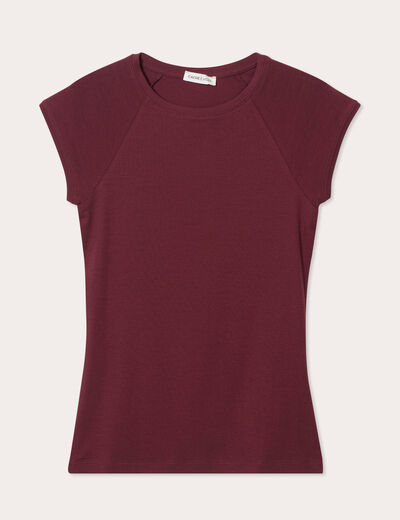 T-shirt manches courtes violet foncé femme