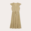 Robe longue évasée plumetis vert pastel femme