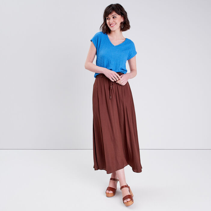 T-shirt manches courtes bleu femme
