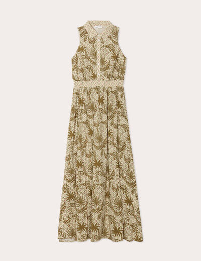 Robe longue sans manches blanc femme