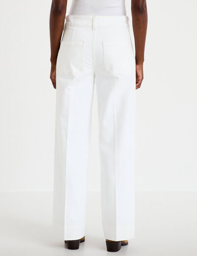 Jean wide leg taille haute denim blanc femme