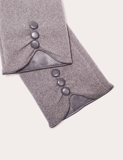 Gants avec boutons gris foncé femme