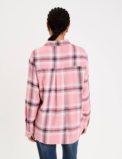 Chemise oversize manches longues rose femme