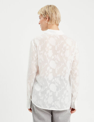 Chemise brodée ecru femme