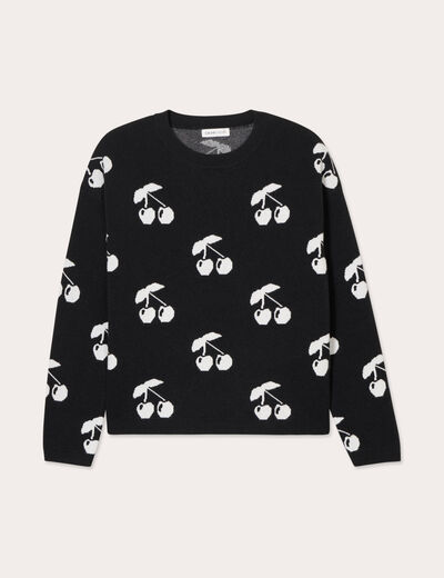Pull manches longues noir femme