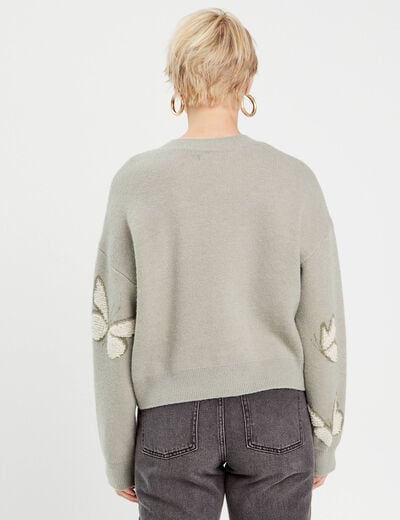 Pull manches longues vert pastel femme