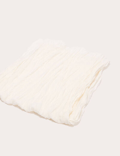 Foulard plissé blanc femme