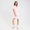 Robe évasée col V doublure viscose rose femme