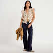 Blouse droite sans manches blanc femme
