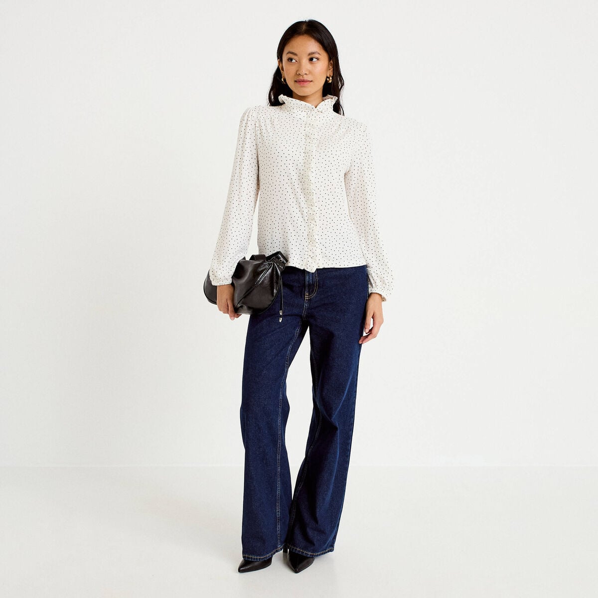 Blouse manches longues blanc femme