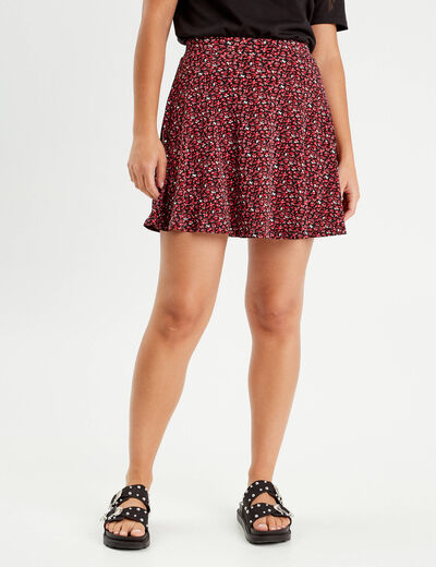 Jupe short droite noir femme