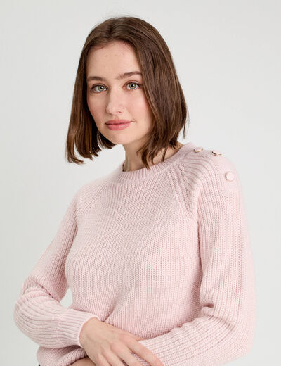 Pull manches longues rose clair femme