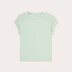 T-shirt détails ajourés vert clair femme
