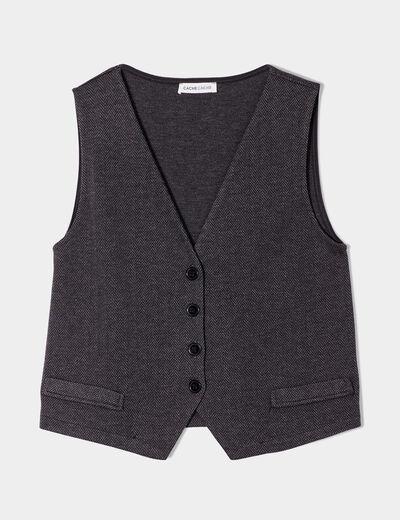 Veston sans manches blanc femme