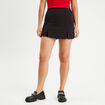 Jupe-short droite fentes noir femme