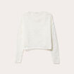 Pull manches longues ajouré blanc femme