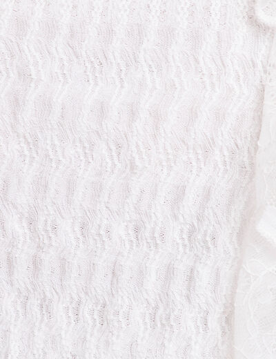 Top sans manches dentelle bas resserré ecru femme