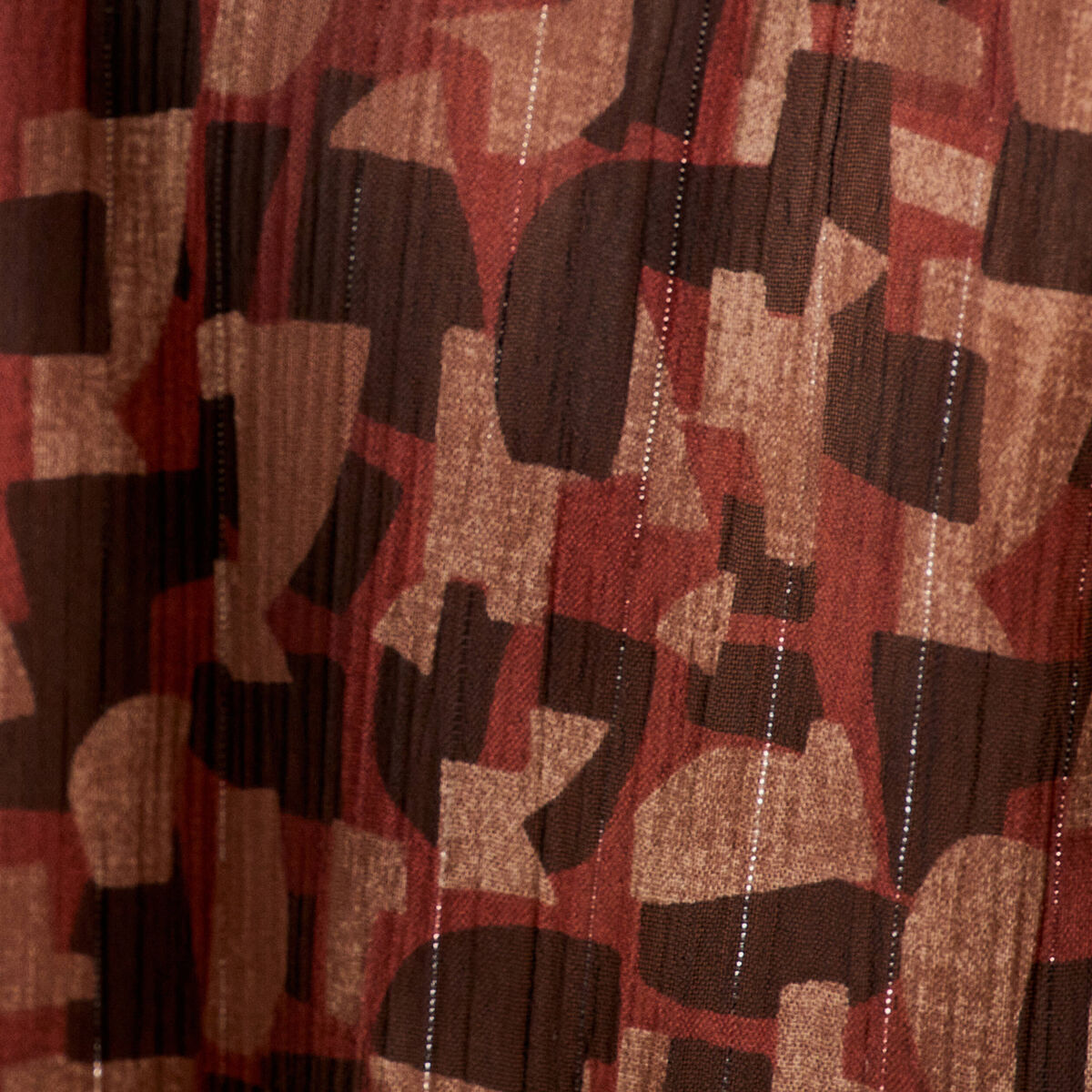 Robe évasée manches 3/4 marron femme