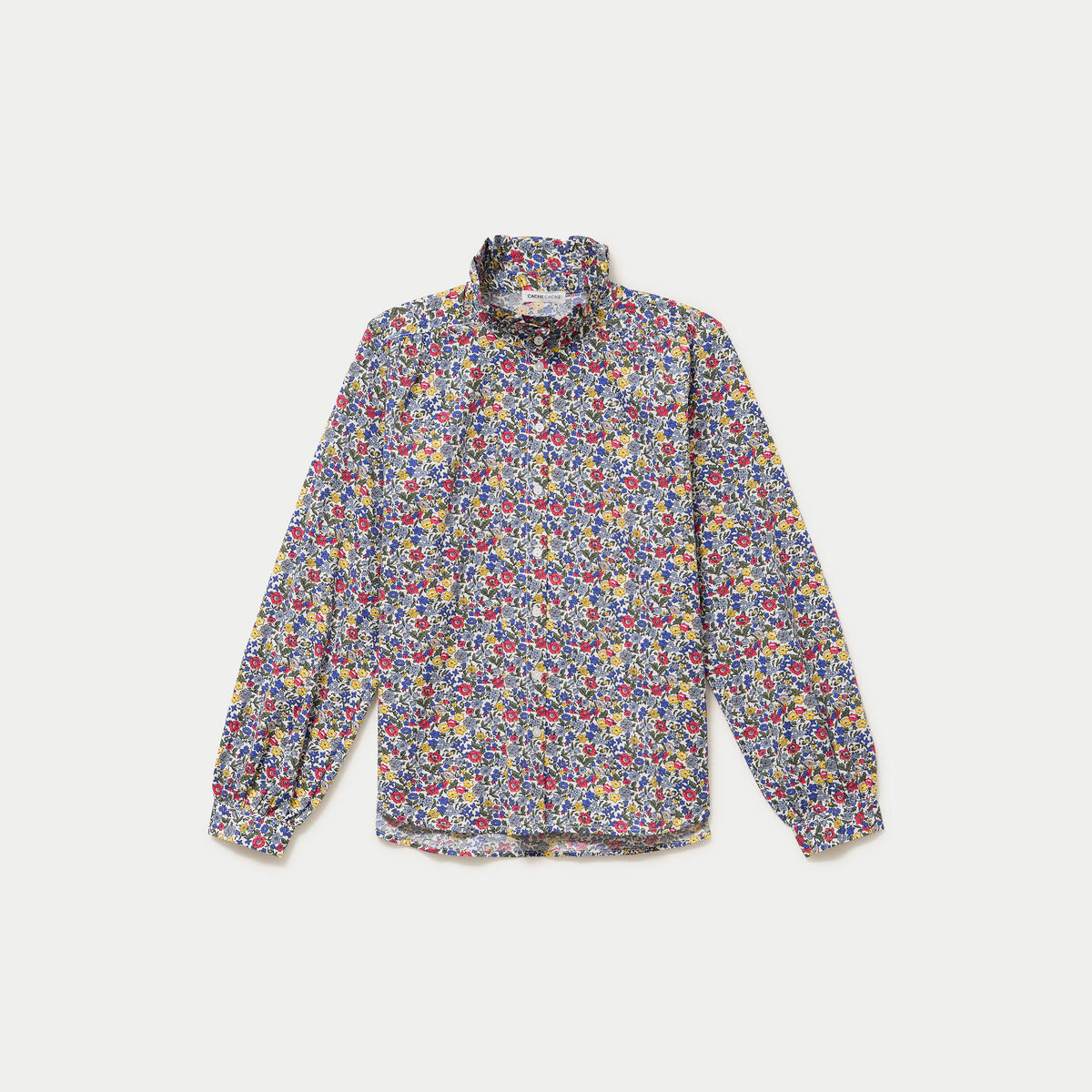 Chemise droite manches longues blanc femme