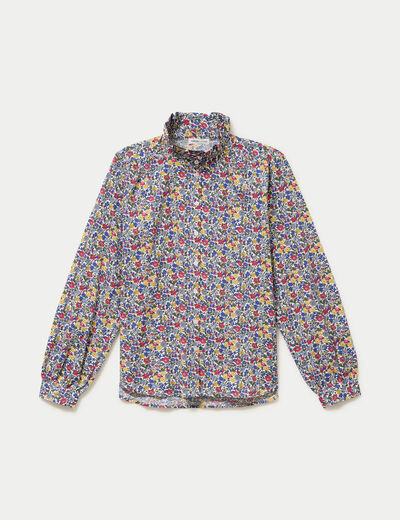 Chemise droite manches longues blanc femme
