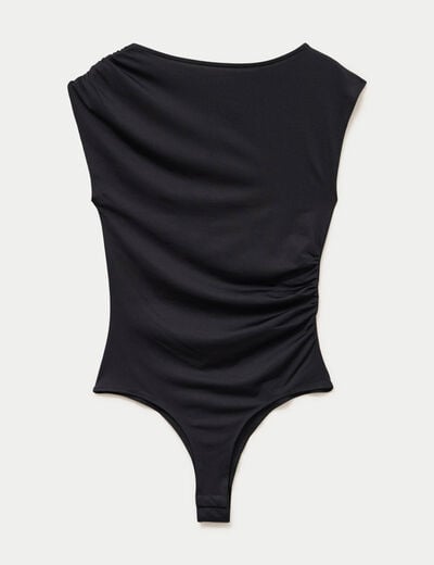 Body ajust&eacute; d&eacute;collet&eacute; sans manches noir femme
