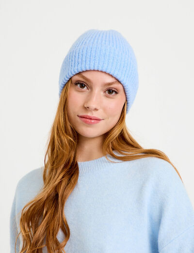 Bonnet bleu ciel femme