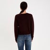 Gilet boutonn&eacute; manches longues marron fonc&eacute; femme