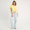 Blouse manches courtes jaune pastel femme