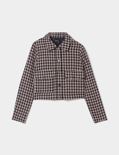 Veste droite courte noir femme