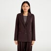 Blazer col classique manches longues marron femme