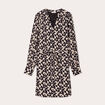 Robe droite ceinturée beige femme