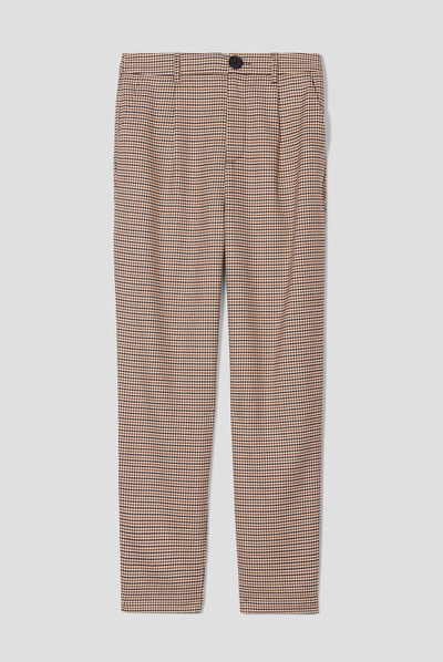 Pantalon city droit à pinces ecru femme