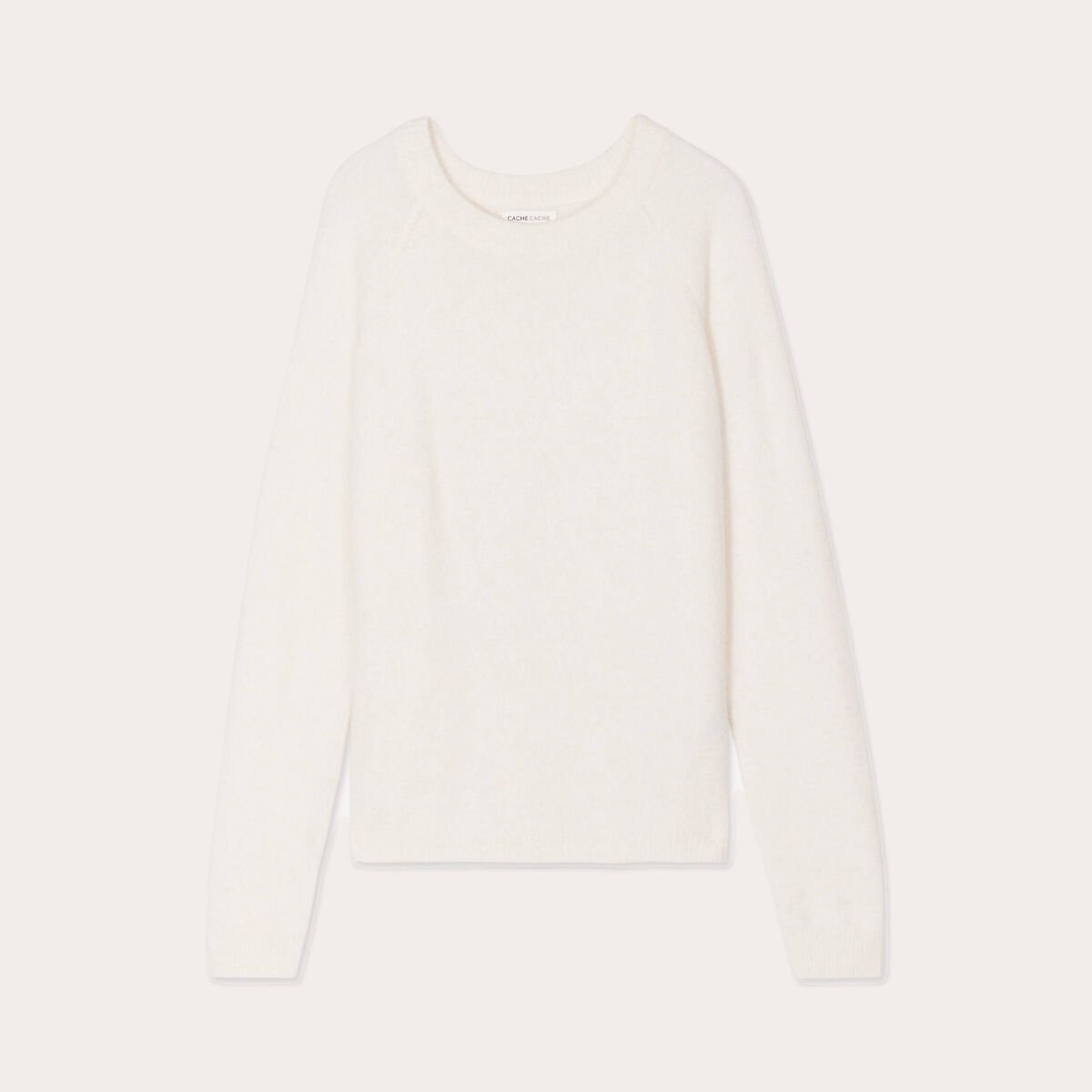 Pull manches longues ecru femme