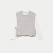 T-shirt pull sans manches 2-en-1 gris clair femme