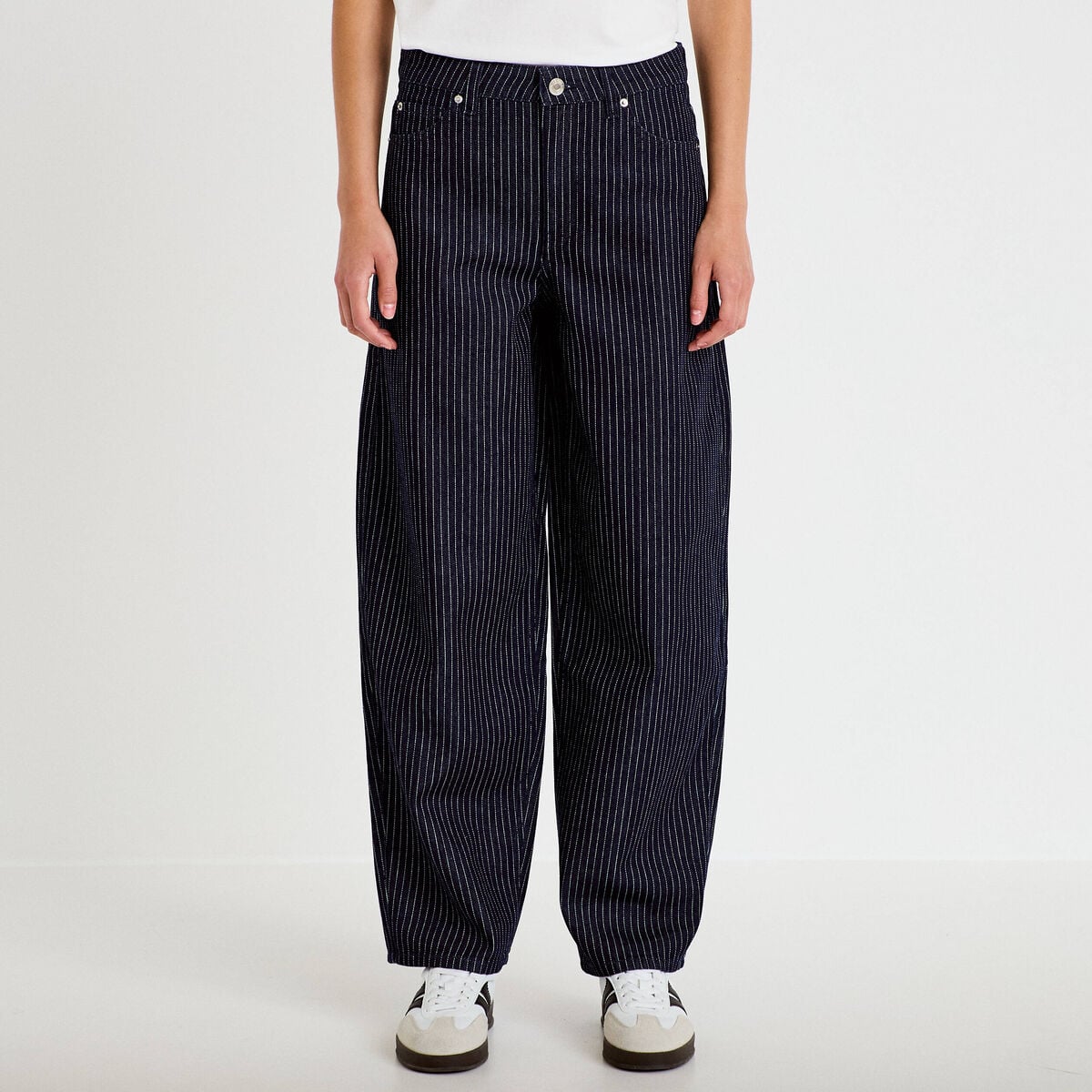 Jean mom denim brut femme