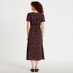 Robe longue &eacute;vas&eacute;e col v manches courtes marron femme