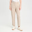 Pantalon carotte taupe femme