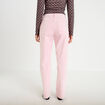 Pantalon droit en velours rose clair femme