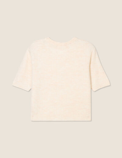 Pull manches courtes sable femme
