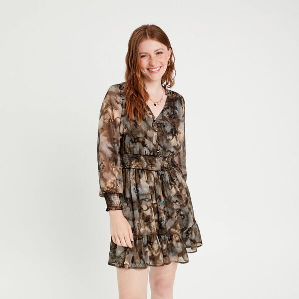 robe patineuse smockee gris femme Robe patineuse smockée gris femme